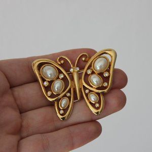 Gold Butterfly Brooch